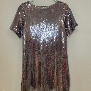 Abercrombie & Fitch Silver Sequin Dress Size S